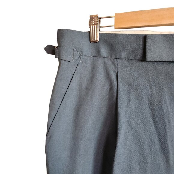 Everlane Pants 14 Women's Teal Blue Green Wide Leg Wool Blend - Picture 4 of 11